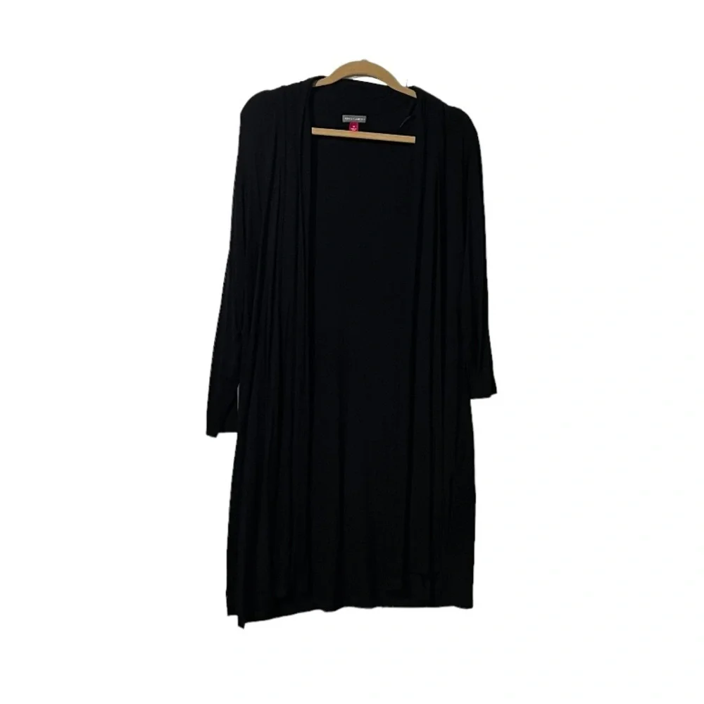 Vince Camuto Drape Open Front Lightweight Sweater Black Size 1X - Picture 1 of 6